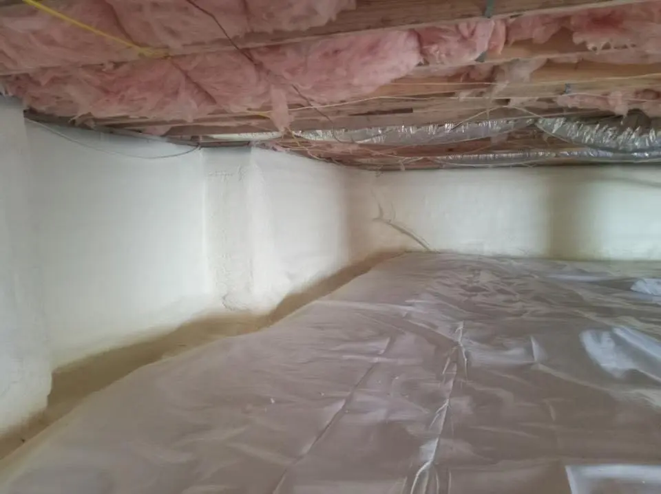 Crawl space encapsulation with closed-cell spray foam for Spray Foam Roofing in Bourne